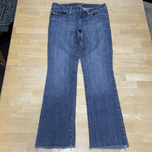 Guess Women Jeans Vintage Denim Rhinestone Flare Y2K Raw Hem Sz 30 *32x31*